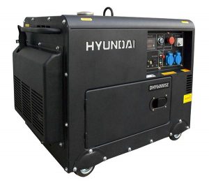 Máy phát điện chạy dầu diesel 5kw Hyundai DHY6000SE – có vỏ chống ồn, đề nổ
