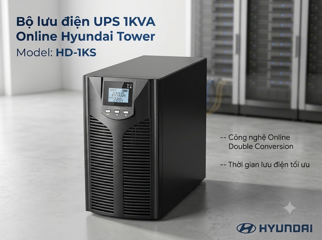 Bo Luu Dien Ups 1kva Online Hyundai Tower Hd 1ks New Bo Luu Dien Ups 1kva Online Hyundai Tower Hd 1ks