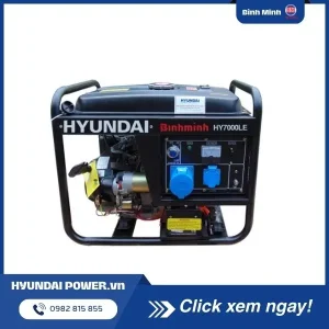 May Phat Dien 5kw Chay Xang De No Hyundai Hy7000le