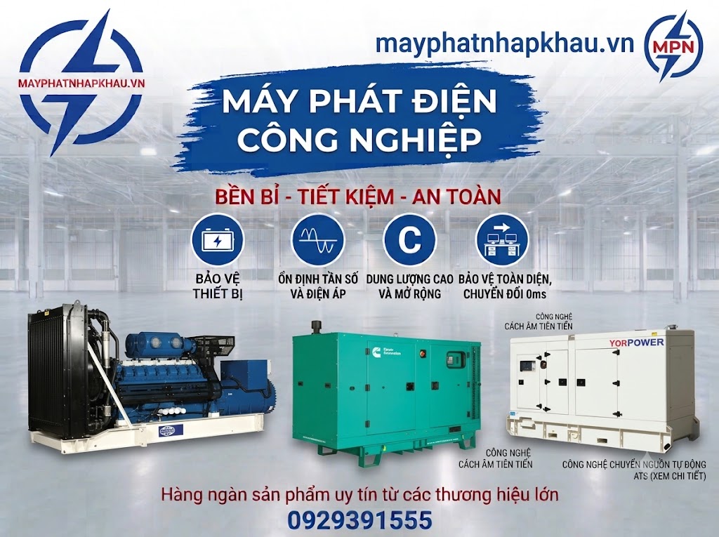 Máy phát điện công nghiệp giá tốt, công suất lớn chính hãng Máy phát điện công nghiệp giá tốt, công suất lớn chính hãng